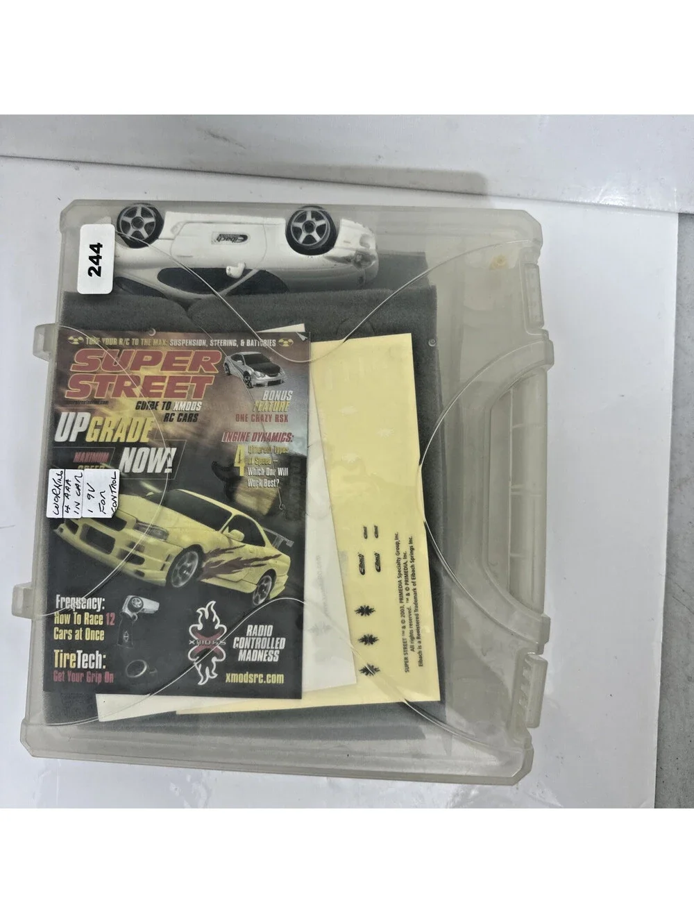 2003 XMODS Gen 1 Toyota Supra White RC Car Starter Kit Upgraded Wheels Tie-Rod